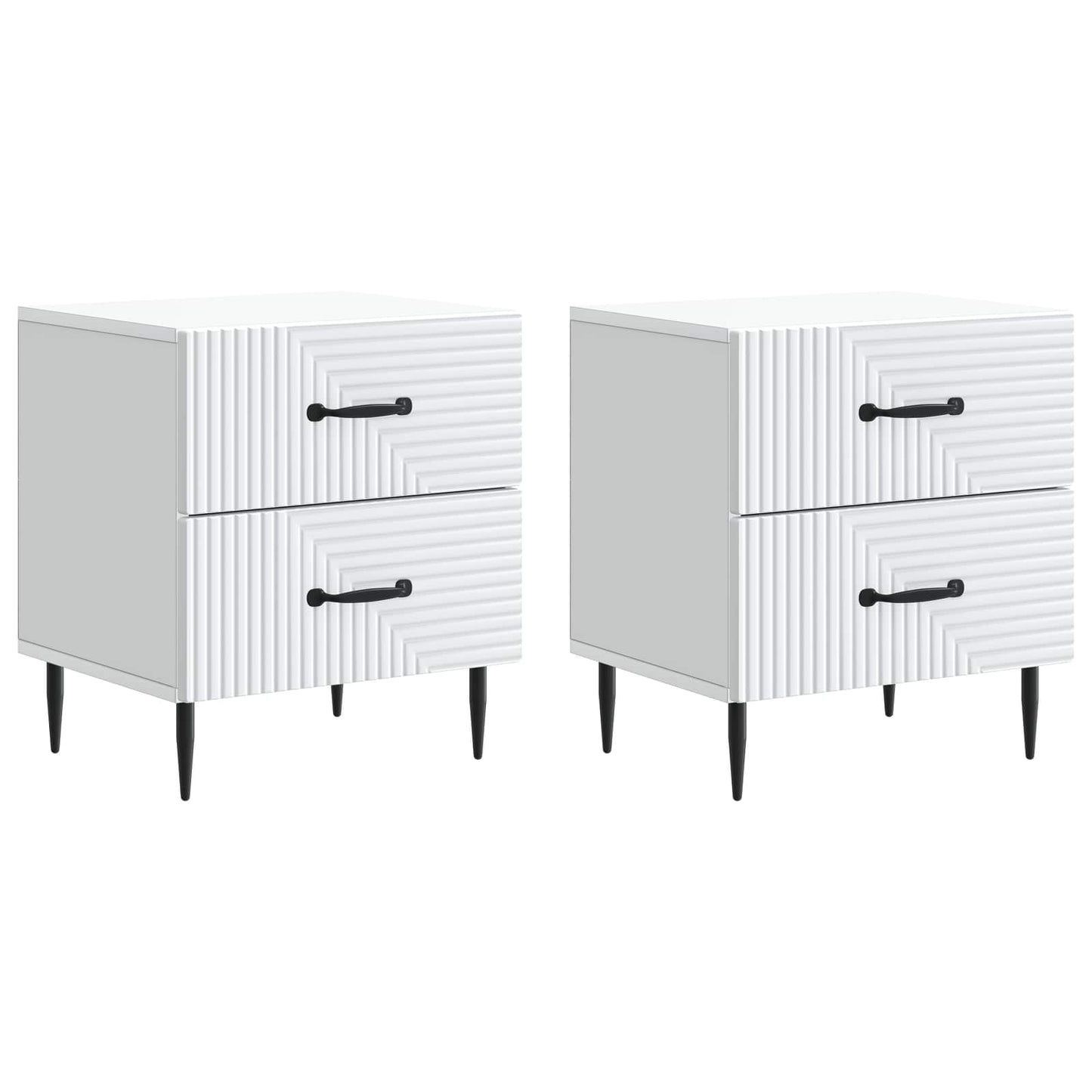 Natskab 2 pcs Hvid 43 x 34,5 x 47,5 cm Konstrueret træ