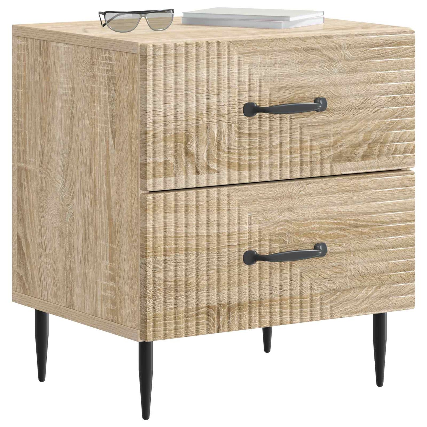 Natskab 2 pcs Sonoma-eg 43 x 34,5 x 47,5 cm Konstrueret træ