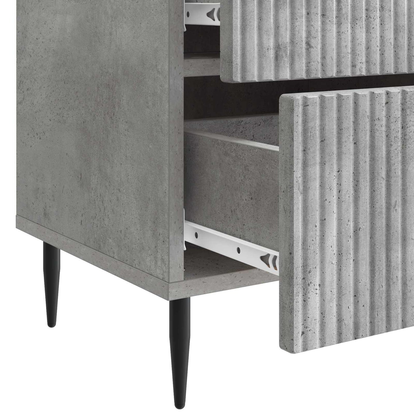 Natskab 2 pcs Betongrå 43 x 34,5 x 47,5 cm Konstrueret træ
