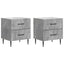 Natskab 2 pcs Betongrå 43 x 34,5 x 47,5 cm Konstrueret træ