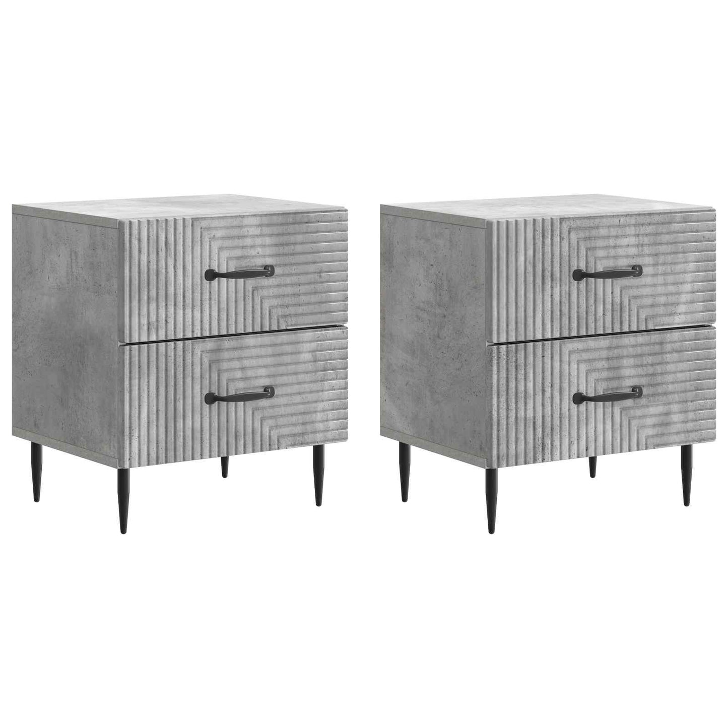 Natskab 2 pcs Betongrå 43 x 34,5 x 47,5 cm Konstrueret træ