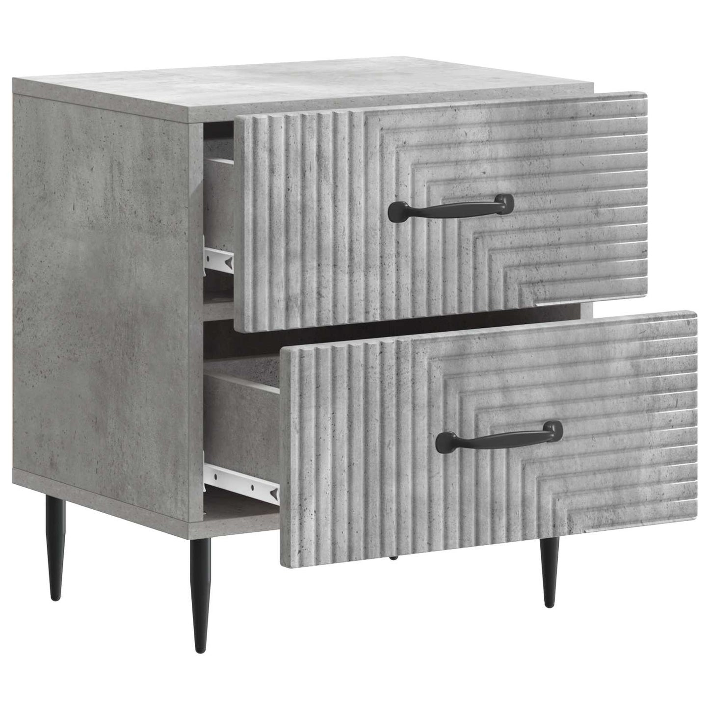 Natskab 2 pcs Betongrå 43 x 34,5 x 47,5 cm Konstrueret træ