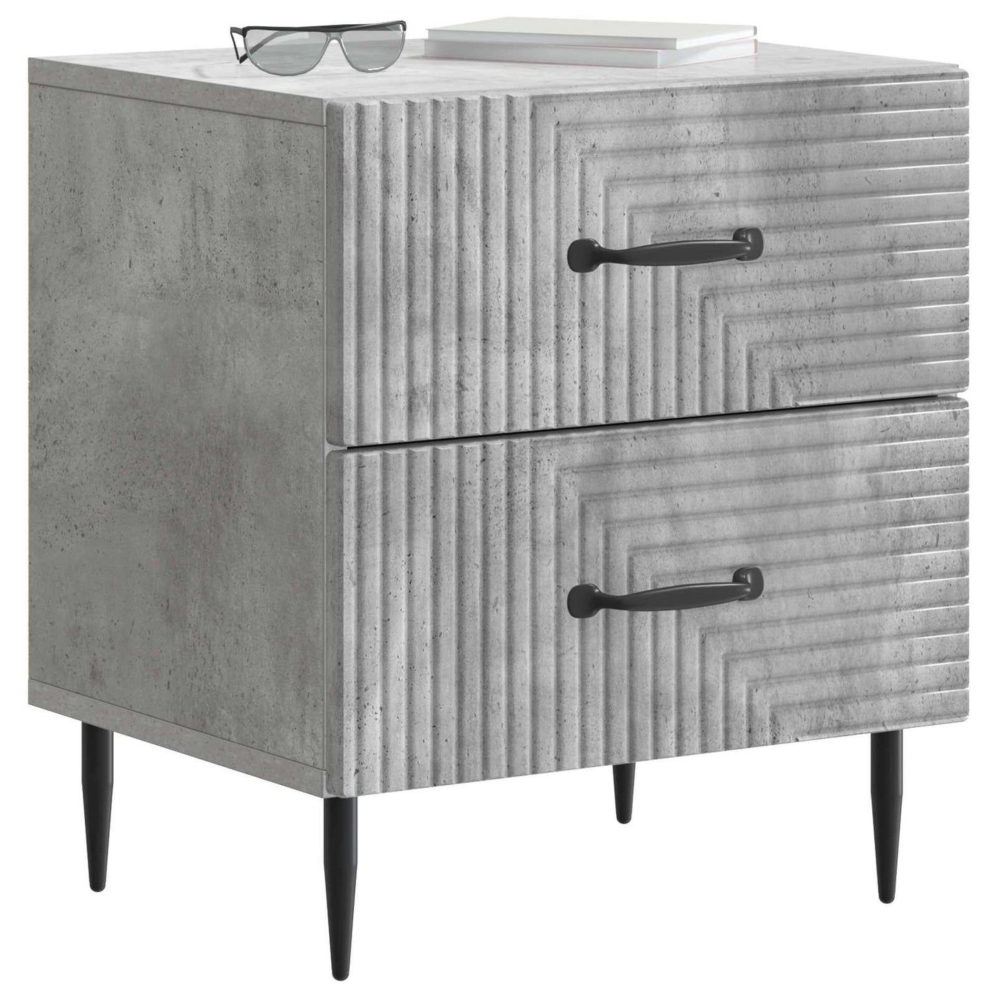 Natskab 2 pcs Betongrå 43 x 34,5 x 47,5 cm Konstrueret træ
