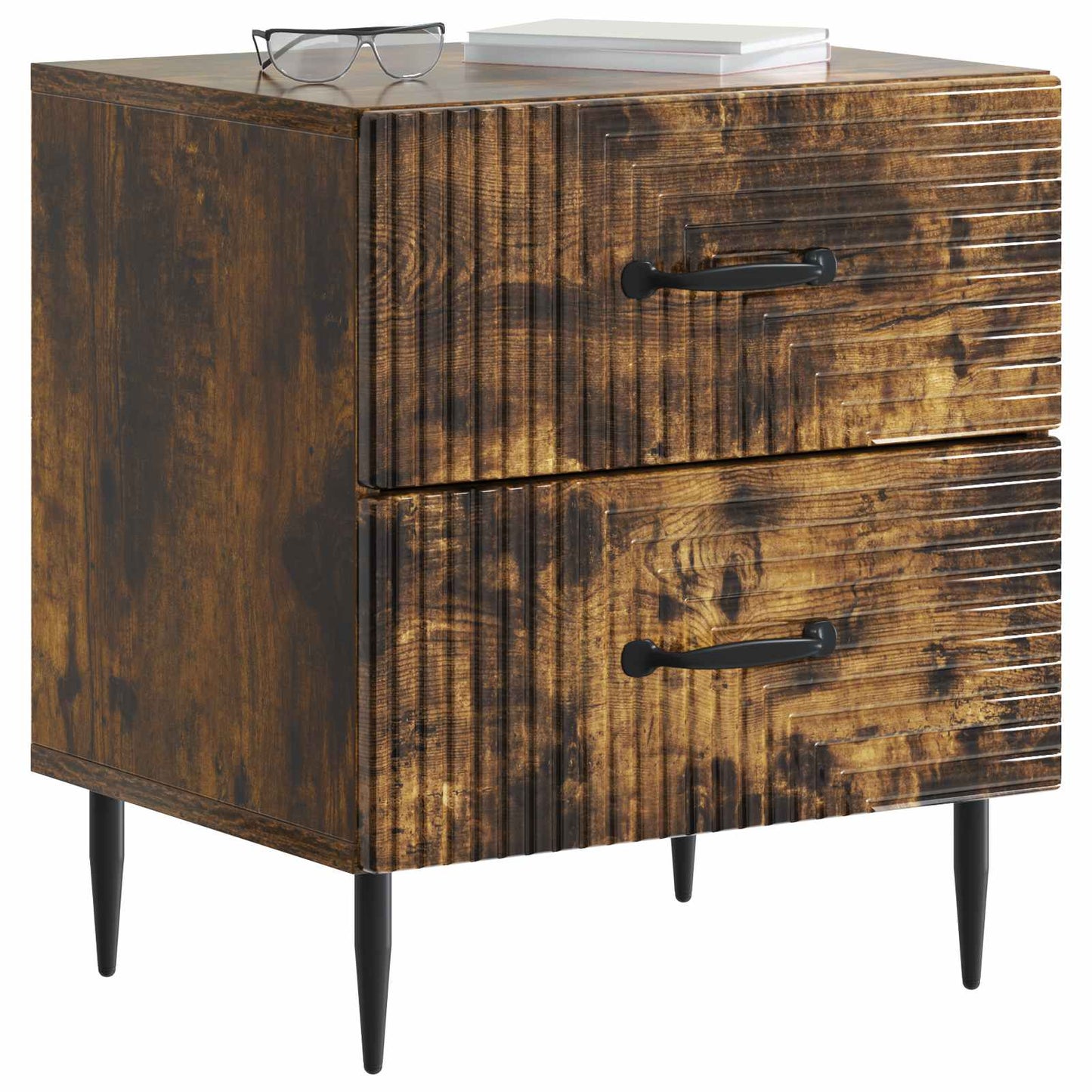 Natskab med skuffe Røget eg 43 x 34,5 x 47,5 cm Konstrueret træ