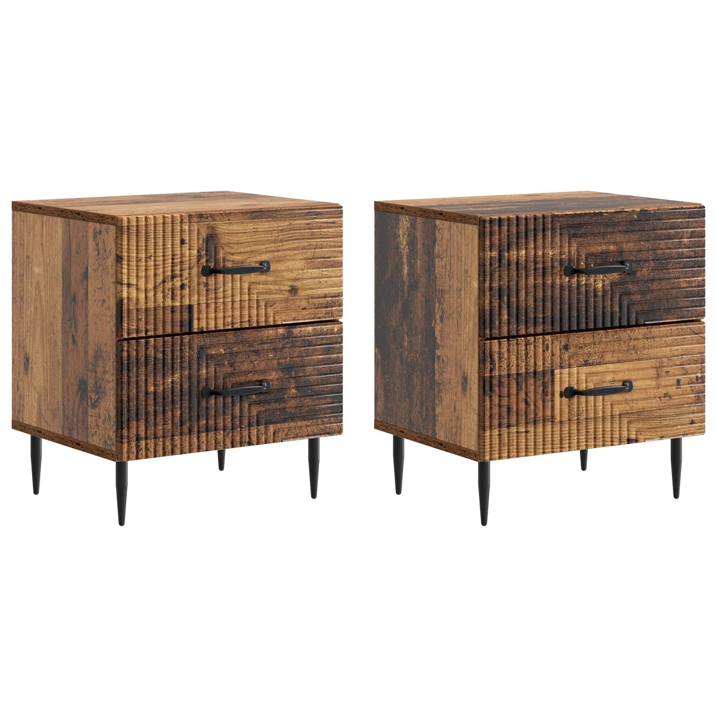 Natskab 2 pcs Gammelt træ 43 x 34,5 x 47,5 cm Konstrueret træ