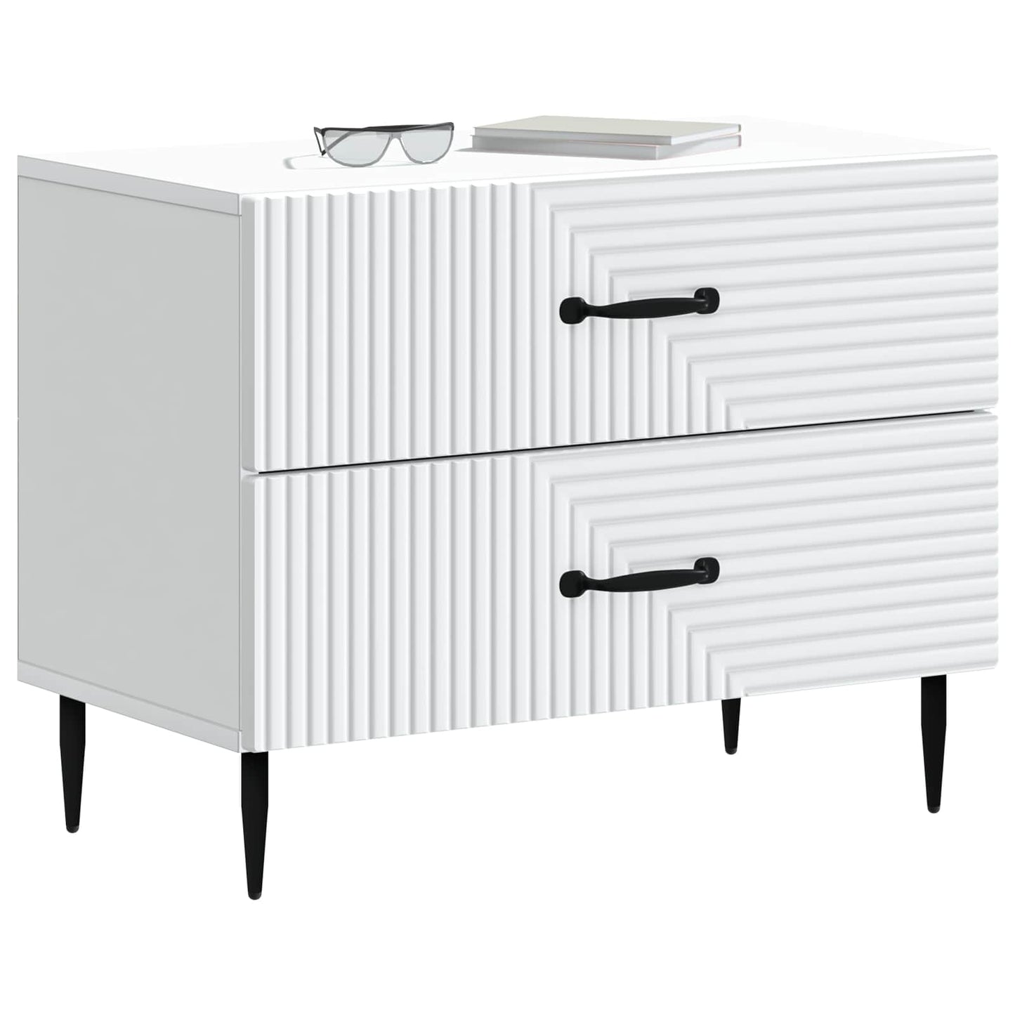 Natskab med skuffe Hvid 62 x 34,5 x 47,5 cm Konstrueret træ