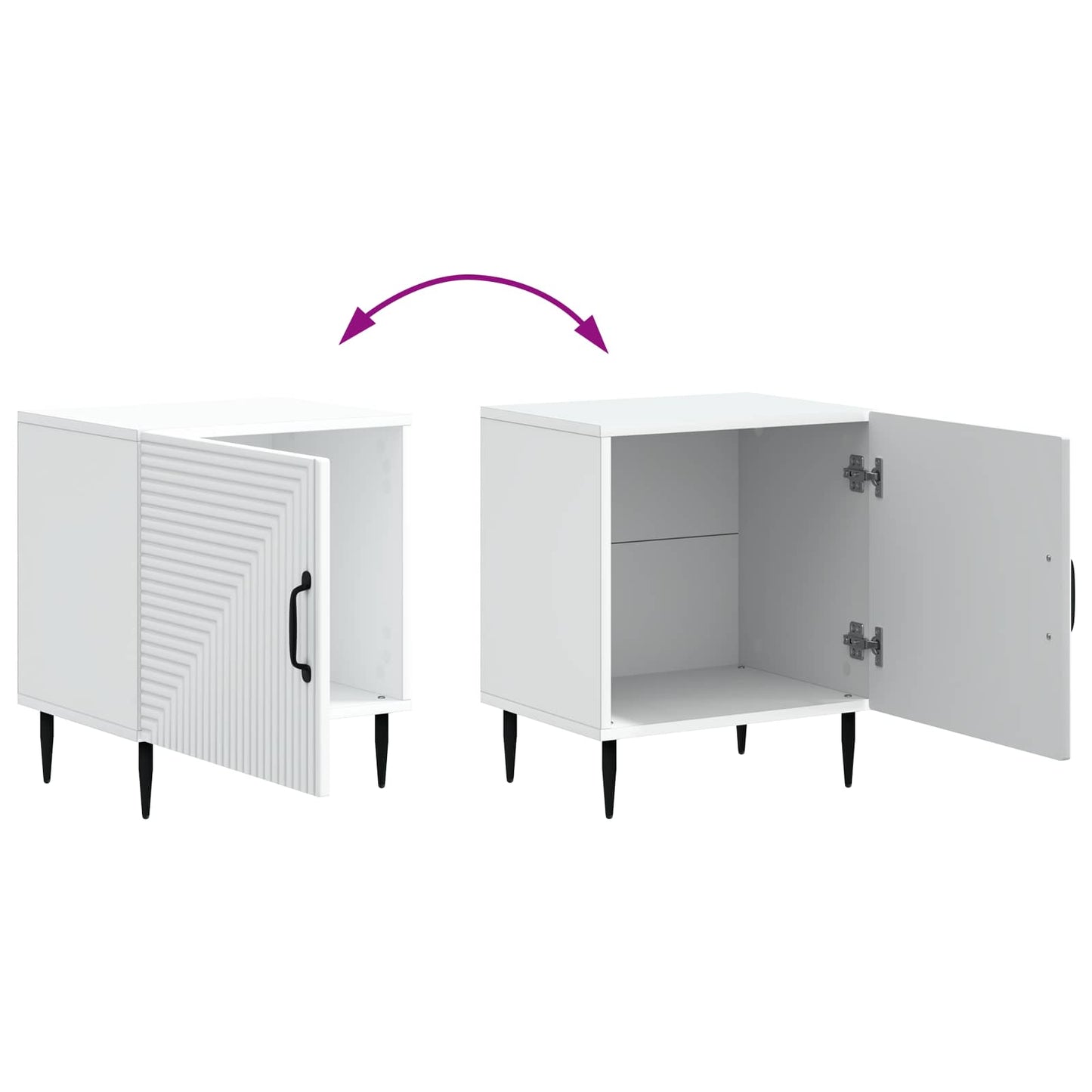 Natskab 2 pcs Hvid 43 x 34,5 x 50 cm Konstrueret træ