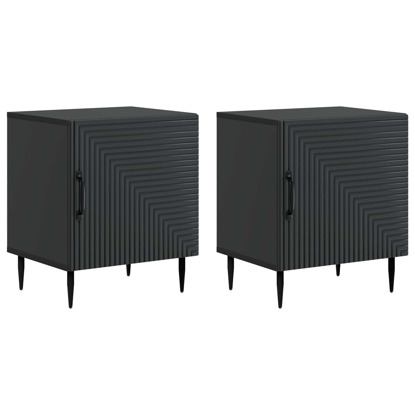 Natskab 2 pcs Sort 43 x 34,5 x 50 cm Konstrueret træ