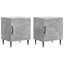 Natskab 2 pcs Betongrå 43 x 34,5 x 50 cm Konstrueret træ