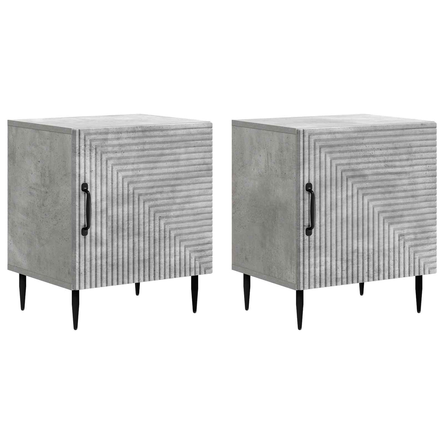 Natskab 2 pcs Betongrå 43 x 34,5 x 50 cm Konstrueret træ