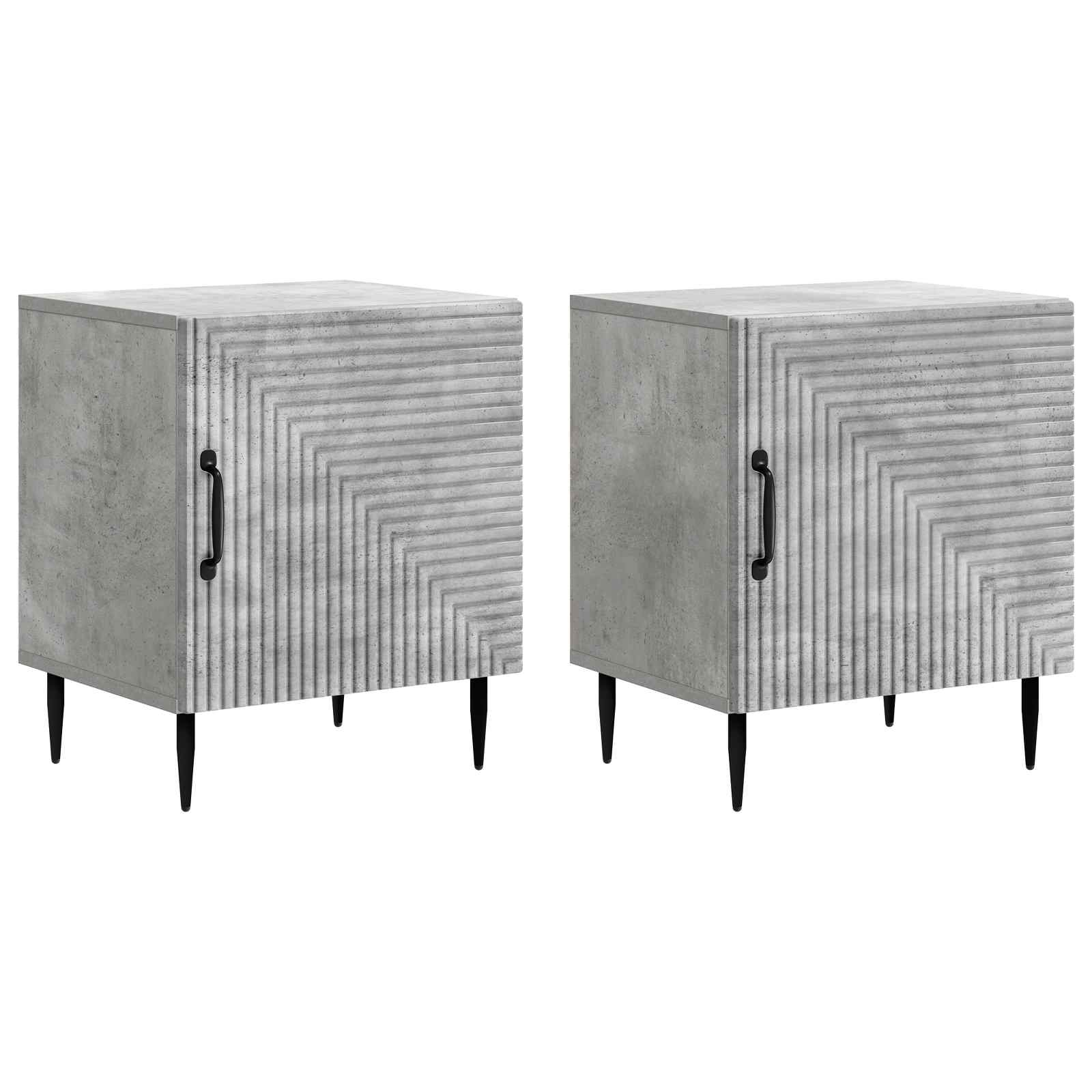 Natskab 2 pcs Betongrå 43 x 34,5 x 50 cm Konstrueret træ billede