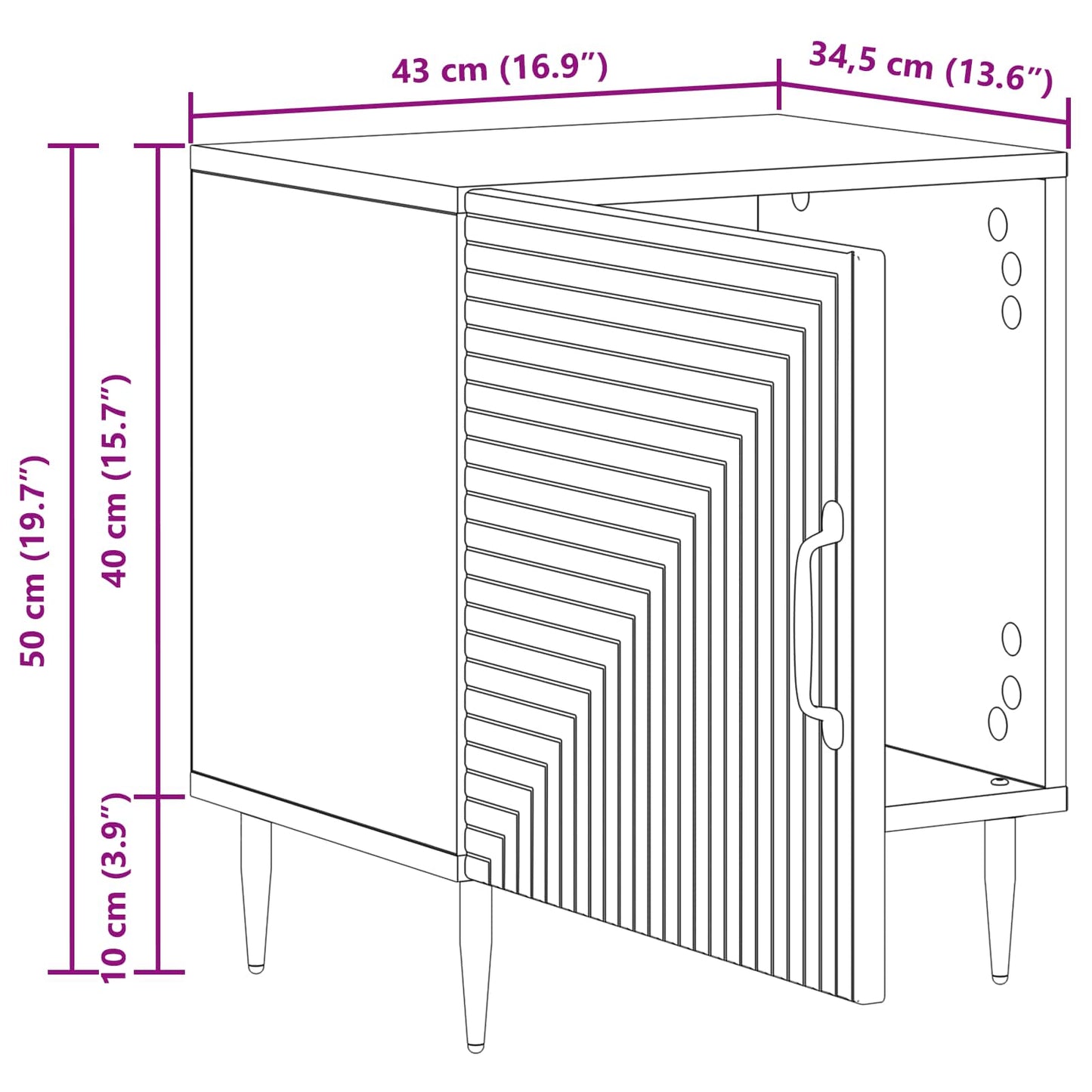 Natskab 2 pcs Betongrå 43 x 34,5 x 50 cm Konstrueret træ
