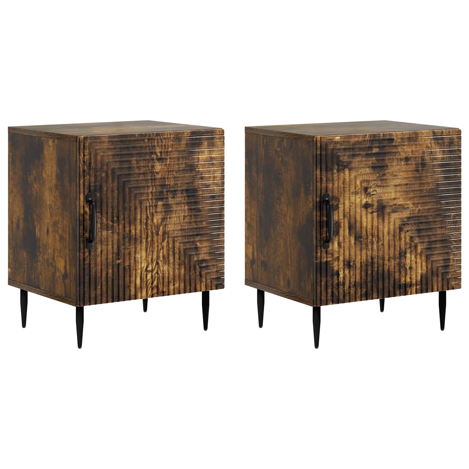 Natskab 2 pcs Røget eg 43 x 34,5 x 50 cm Konstrueret træ billede