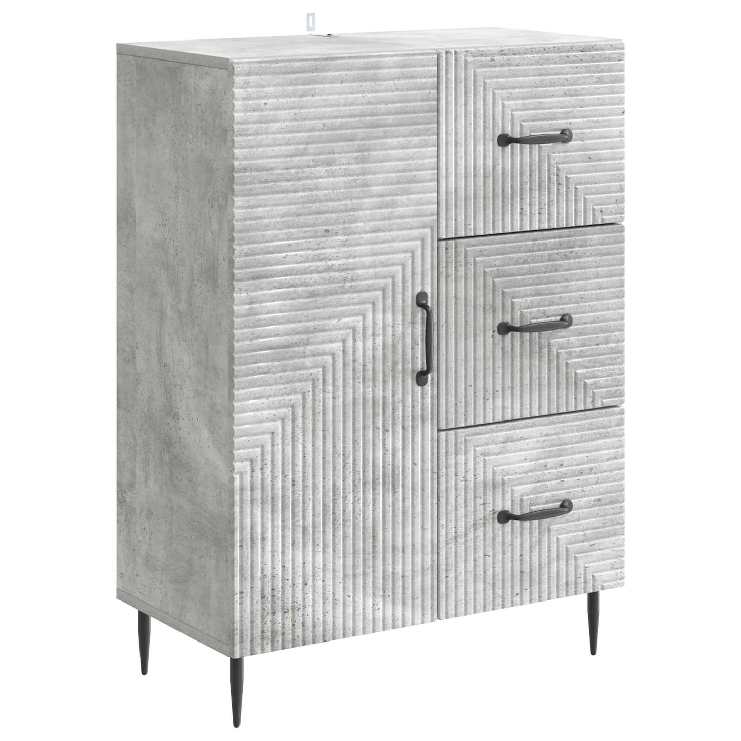 Sideboard Betongrå 66 x 34,5 x 89,5 cm Konstrueret træ