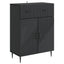 Sideboard med skuffe Sort 66 x 34,5 x 89,5 cm Konstrueret træ
