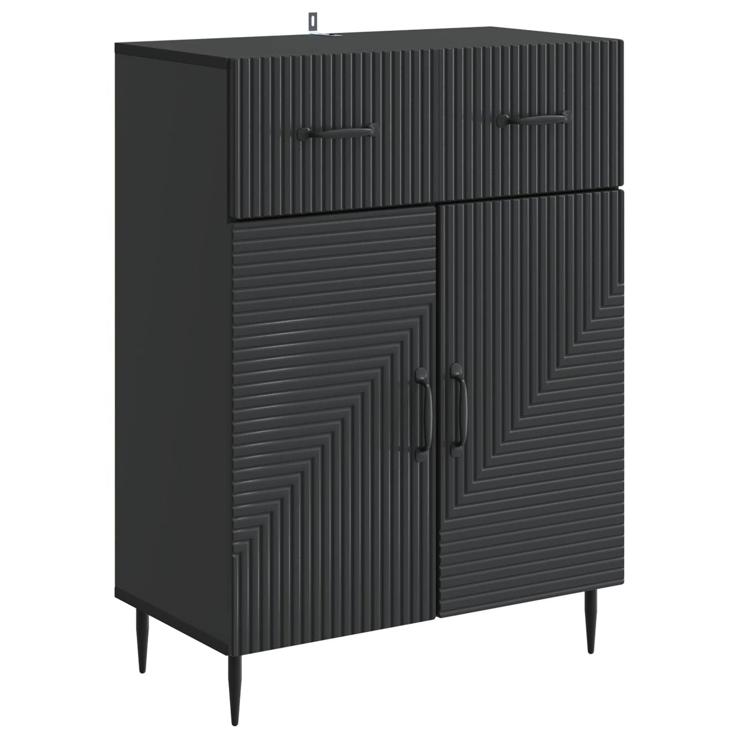 Sideboard med skuffe Sort 66 x 34,5 x 89,5 cm Konstrueret træ