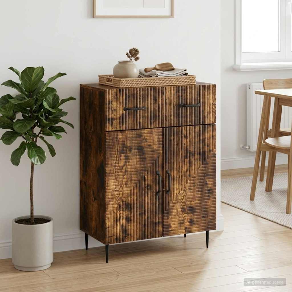 Sideboard Røget eg 66 x 34,5 x 89,5 cm Konstrueret træ