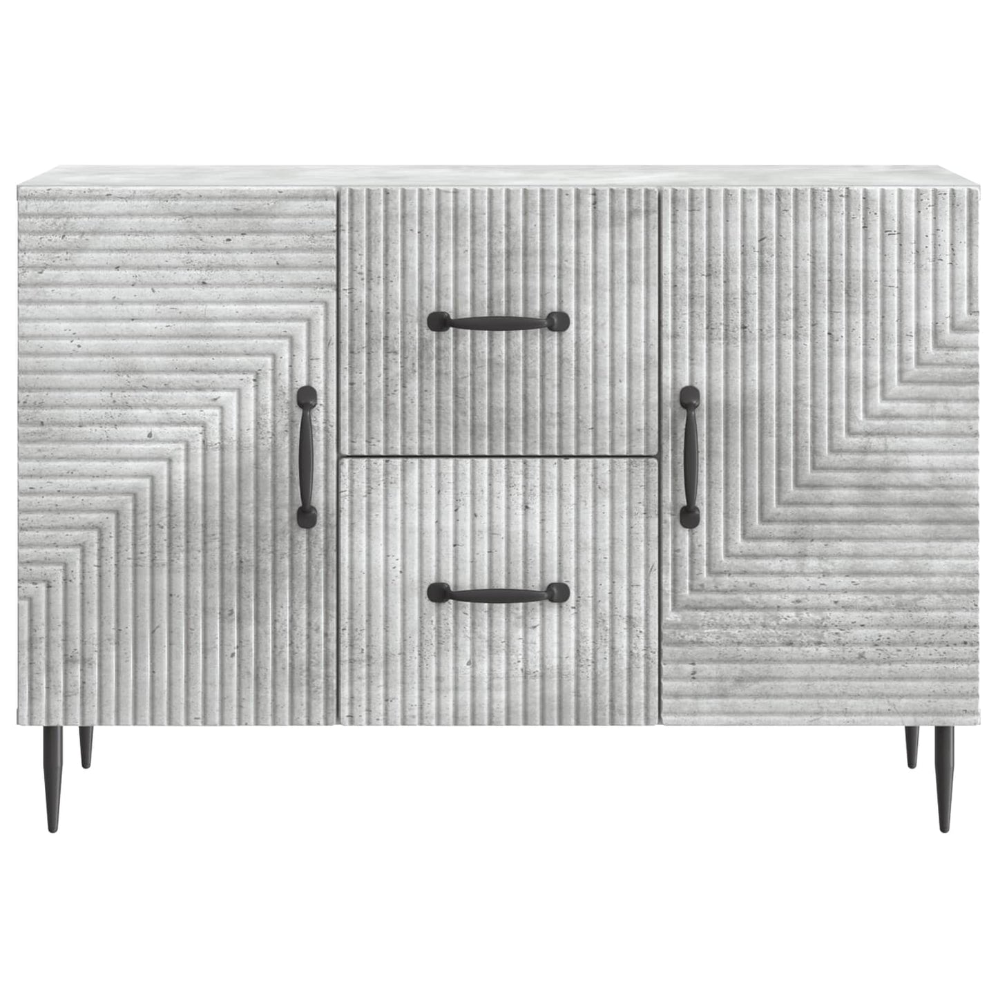 Sideboard med skuffe Betongrå 89 x 34,5 x 60 cm Konstrueret træ