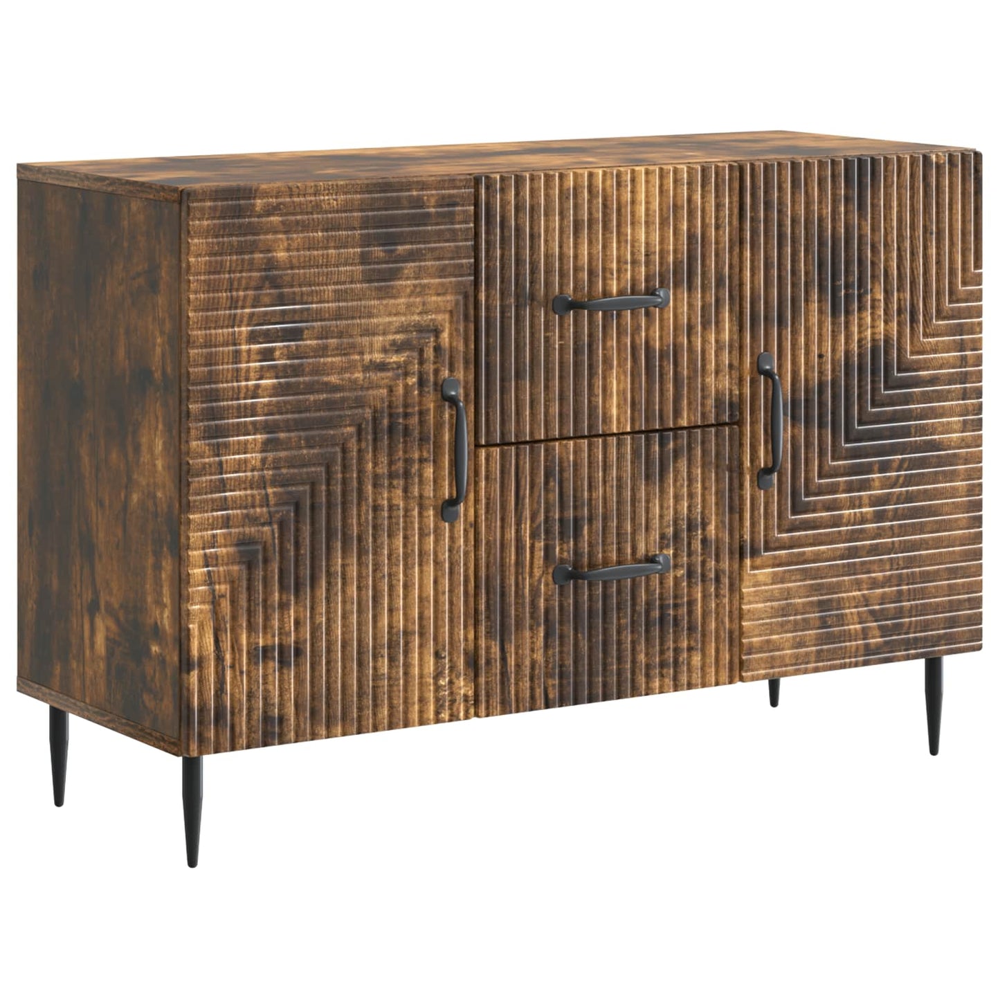 Sideboard med skuffe Røget eg 89 x 34,5 x 60 cm Konstrueret træ
