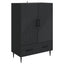 Sideboard med skuffe Sort 66 x 34,5 x 95 cm Konstrueret træ