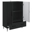 Sideboard med skuffe Sort 66 x 34,5 x 95 cm Konstrueret træ