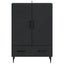 Sideboard med skuffe Sort 66 x 34,5 x 95 cm Konstrueret træ