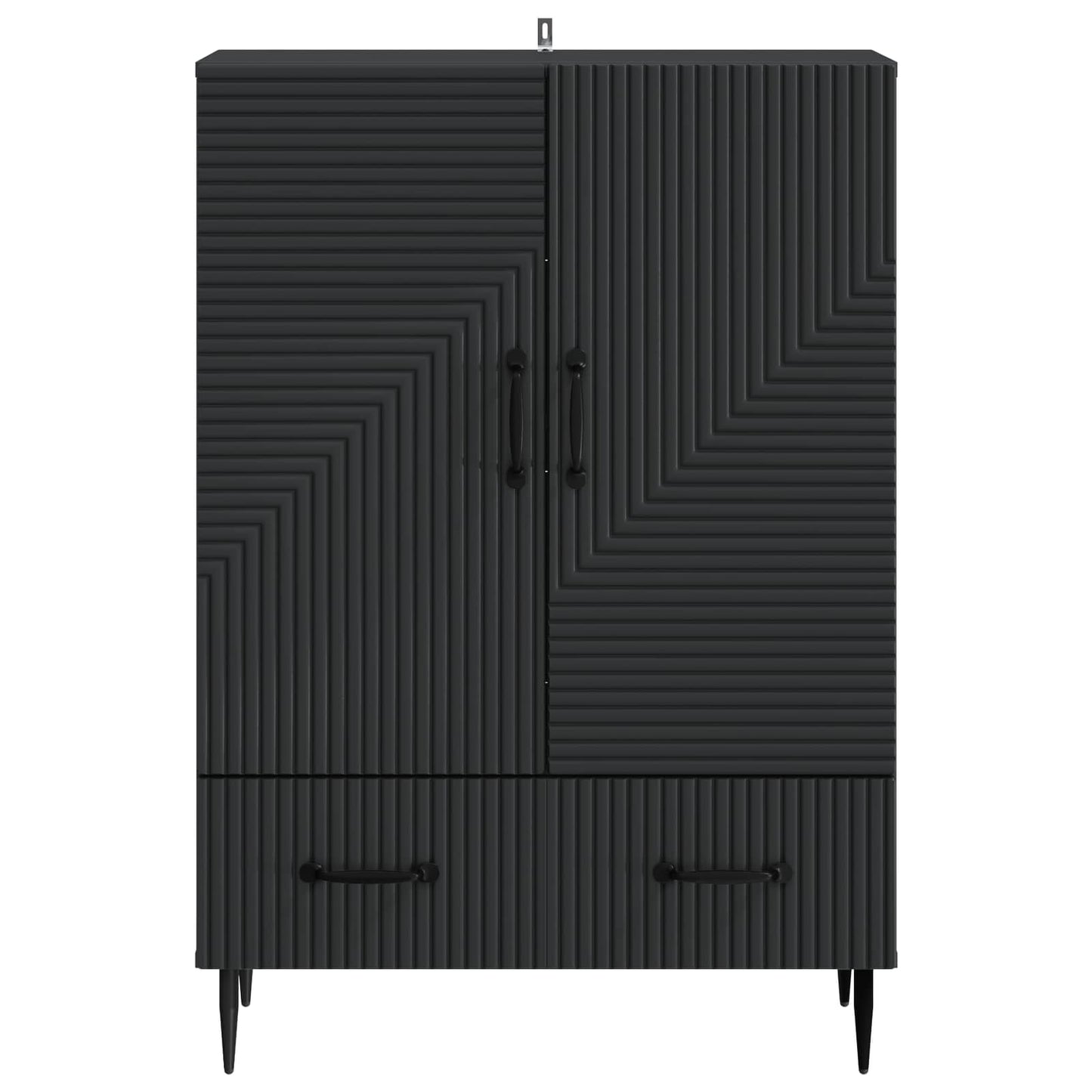 Sideboard med skuffe Sort 66 x 34,5 x 95 cm Konstrueret træ
