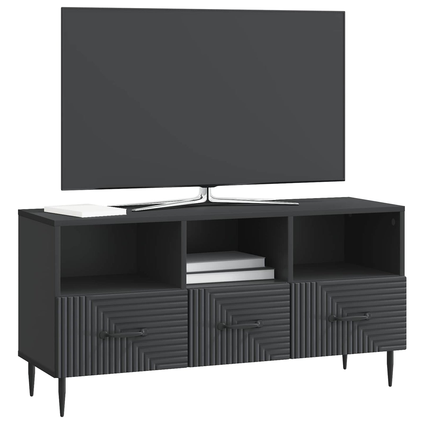 TV-skab med skuffe Sort 102 x 34,5 x 50 cm Konstrueret træ