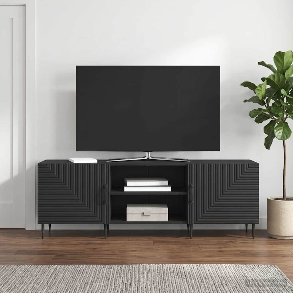 TV-skab Sort 150 x 31 x 50 cm Konstrueret træ