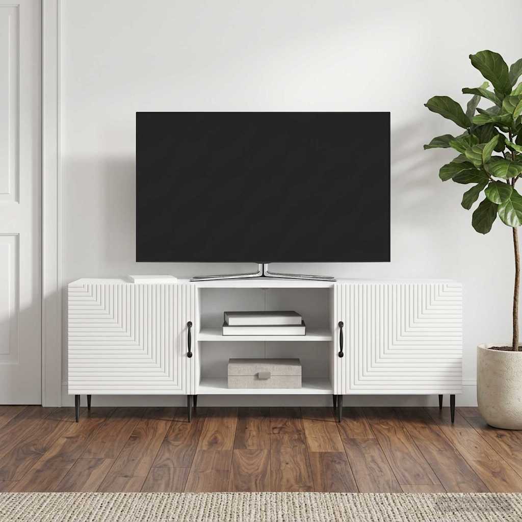 TV-skab Hvid højglans 150 x 31 x 50 cm Konstrueret træ