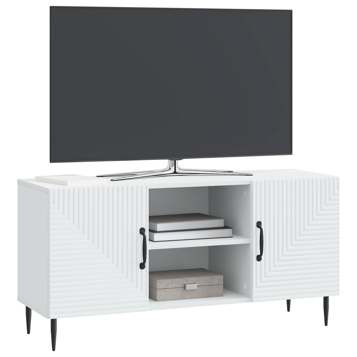 TV-skab Hvid 102 x 34,5 x 50 cm Konstrueret træ