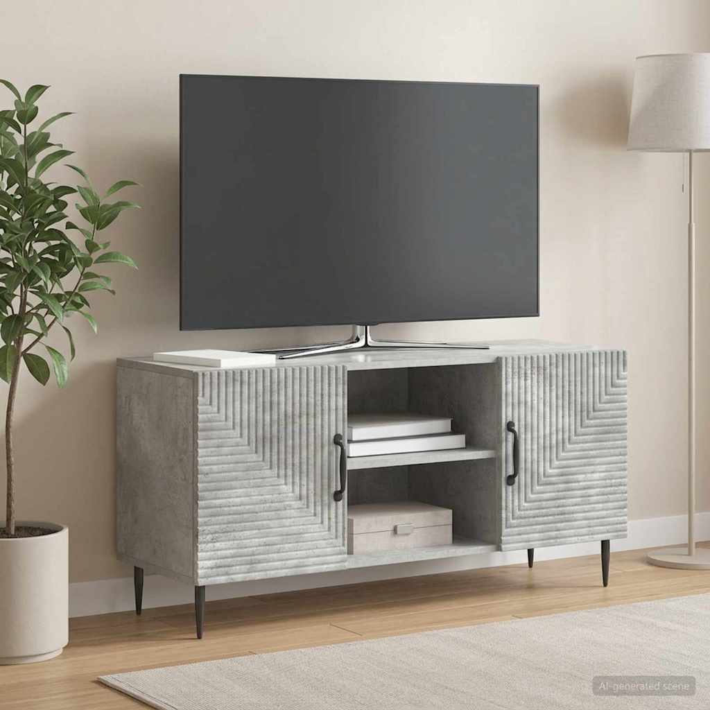 TV-skab Betongrå 102 x 34,5 x 50 cm Konstrueret træ