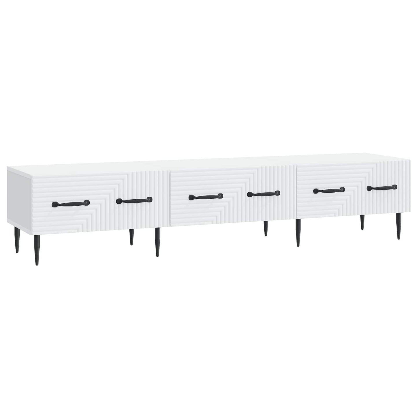 TV-skab med skuffe Hvid 147 x 34,5 x 30 cm Konstrueret træ