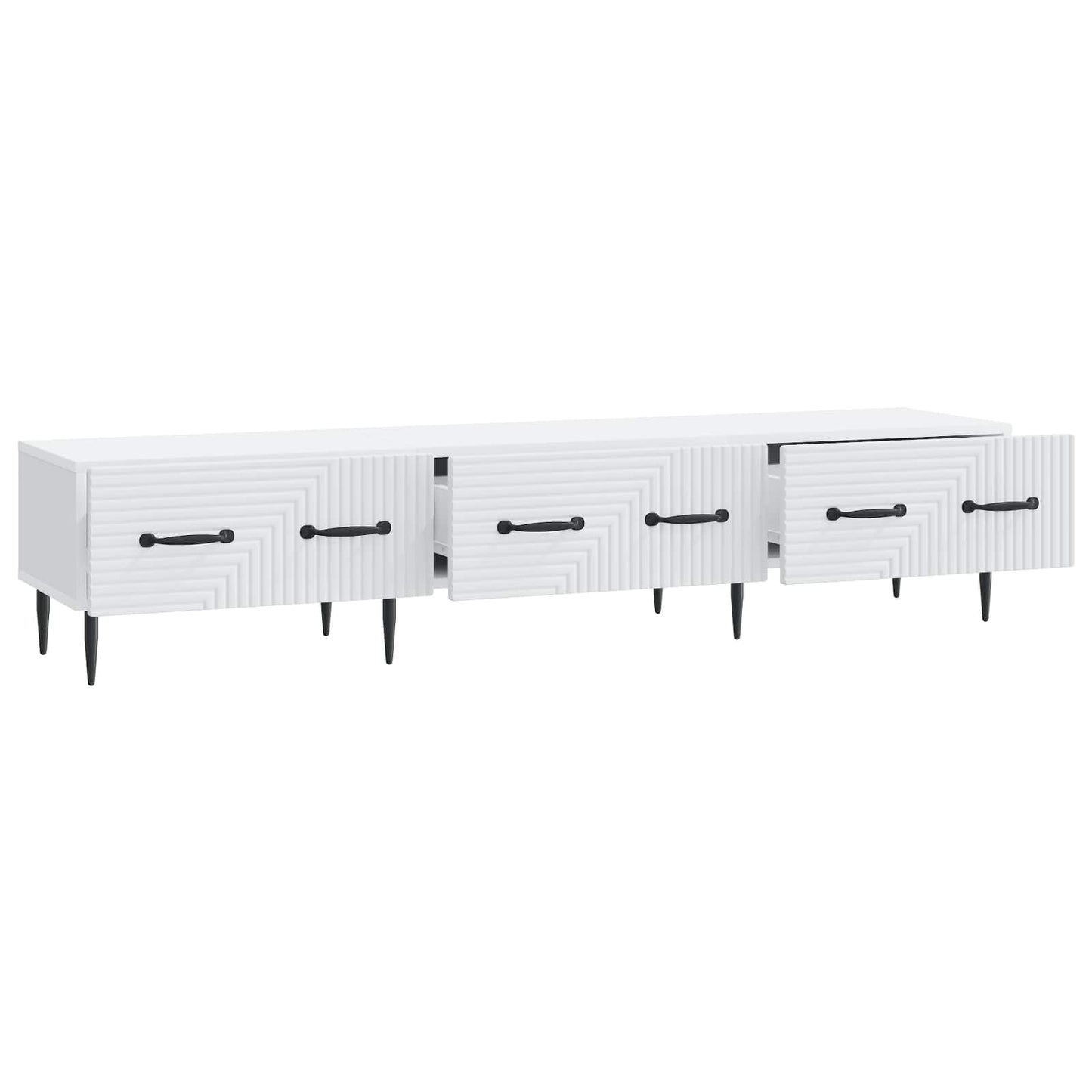 TV-skab med skuffe Hvid 147 x 34,5 x 30 cm Konstrueret træ