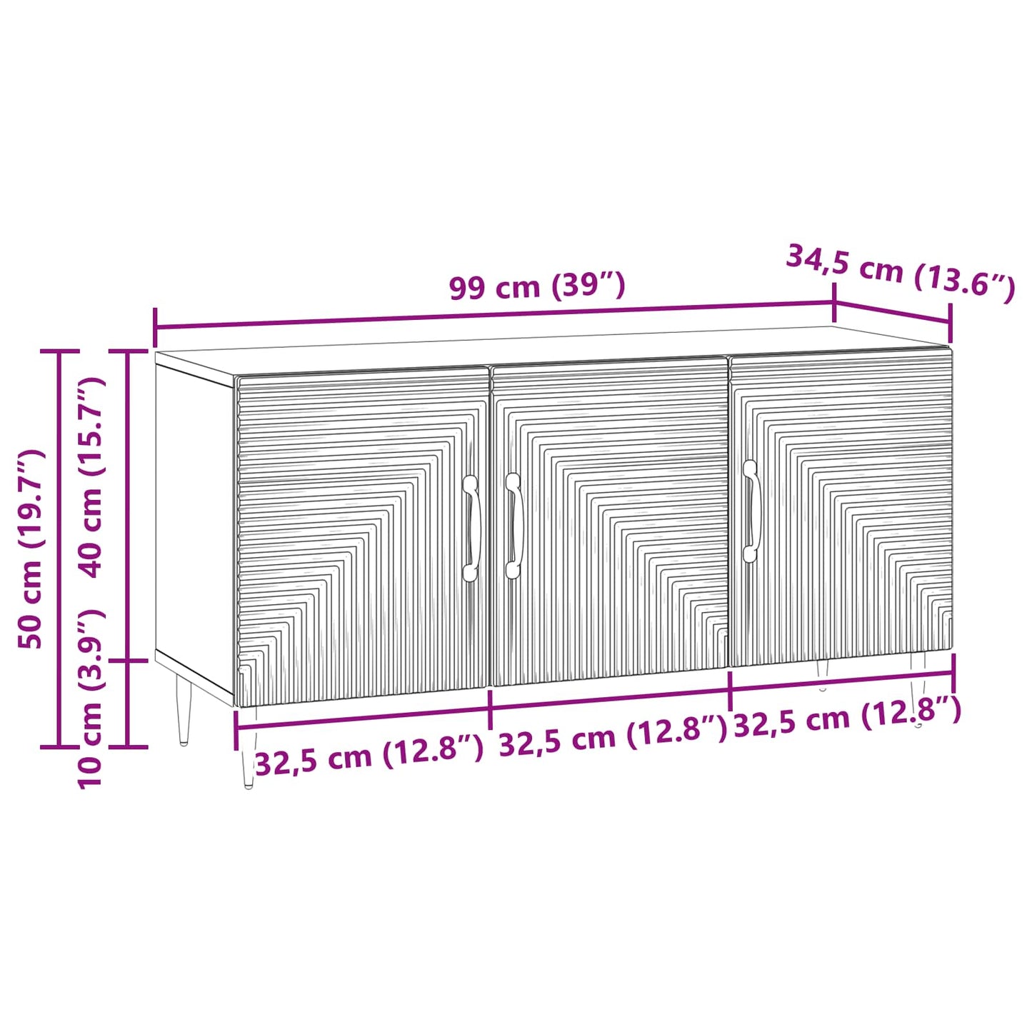 TV-skab Hvid højglans 99 x 34,5 x 50 cm Konstrueret træ
