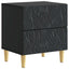 Sengebord 2 pcs Sort 43 x 34,5 x 48 cm Konstrueret træ