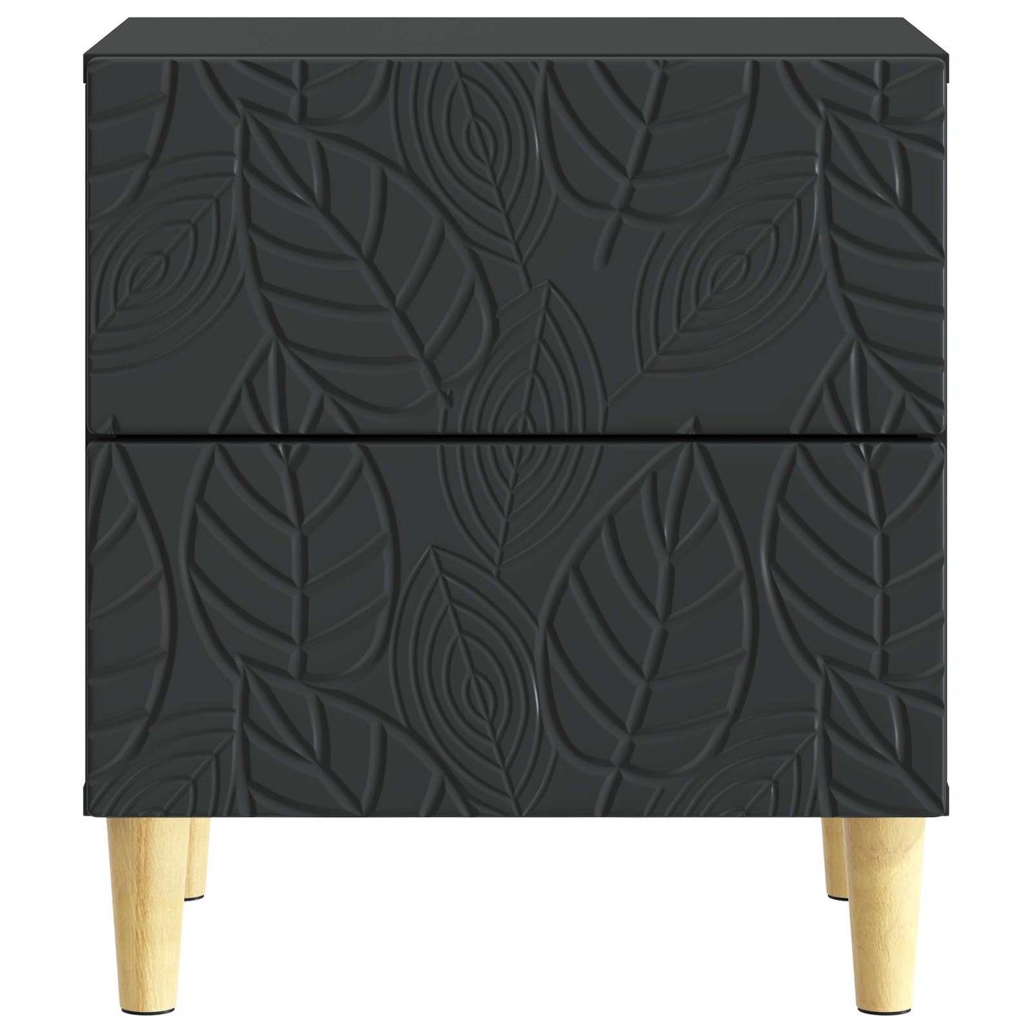 Sengebord 2 pcs Sort 43 x 34,5 x 48 cm Konstrueret træ