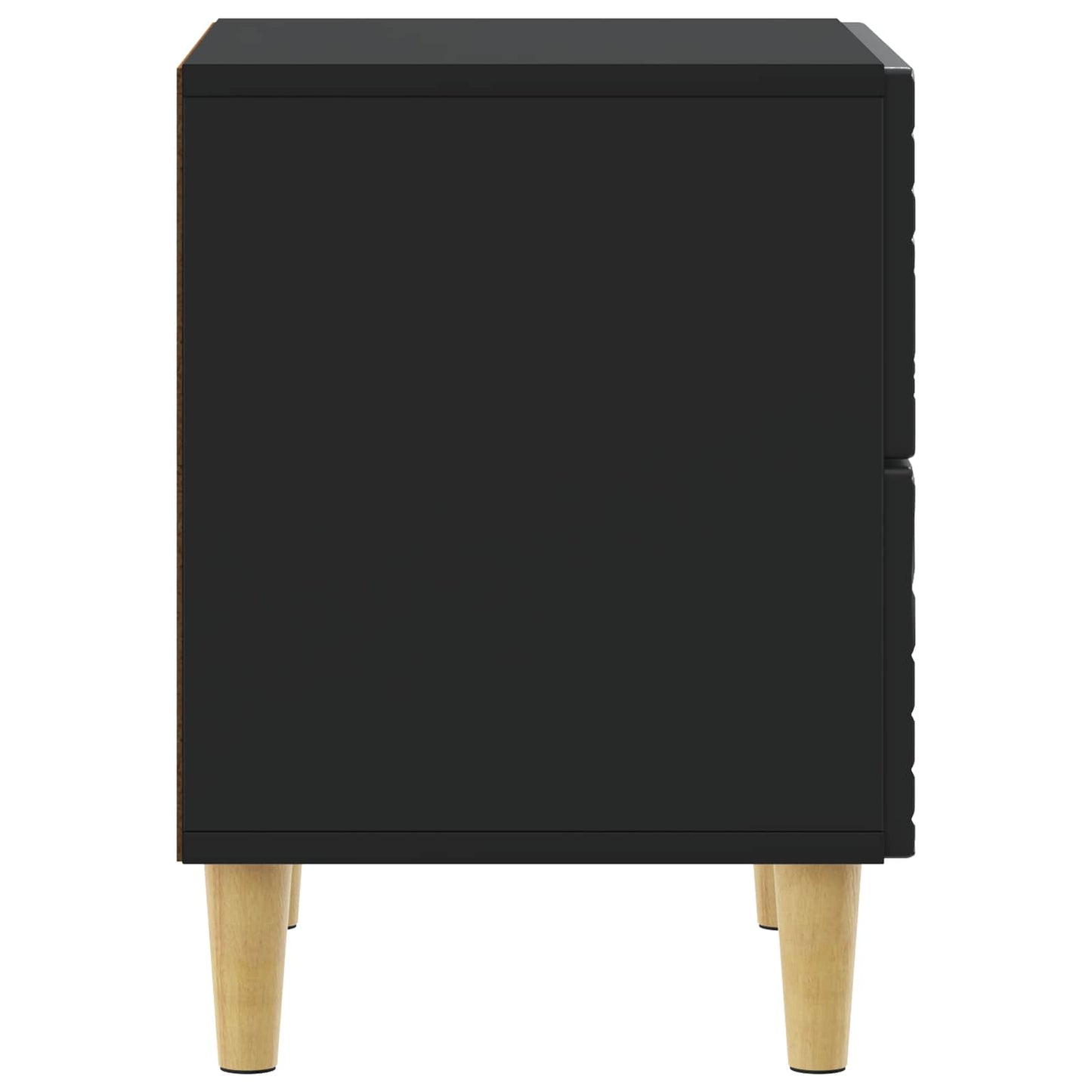 Sengebord 2 pcs Sort 43 x 34,5 x 48 cm Konstrueret træ