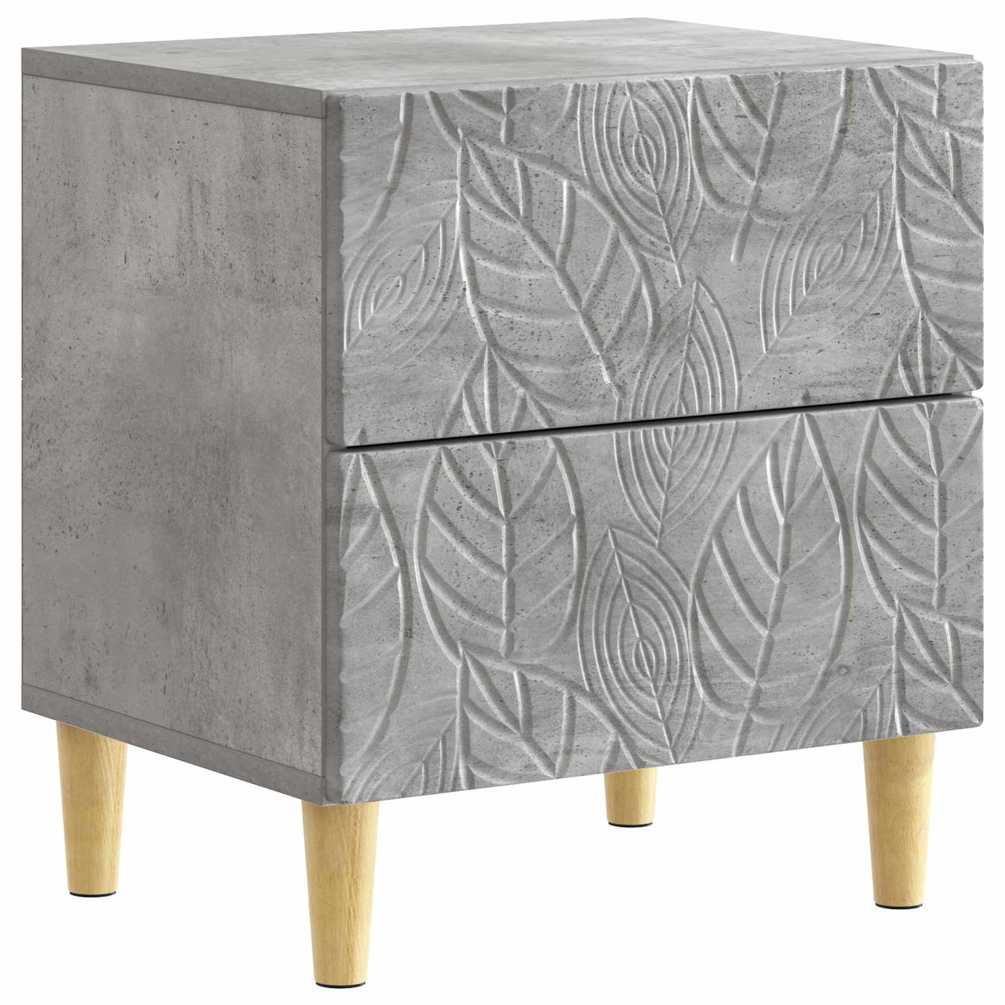 Sengebord 2 pcs Betongrå 43 x 34,5 x 48 cm Konstrueret træ
