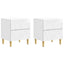 Sengebord 2 pcs Hvid højglans 43 x 34,5 x 48 cm Konstrueret træ