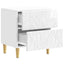 Sengebord 2 pcs Hvid højglans 43 x 34,5 x 48 cm Konstrueret træ