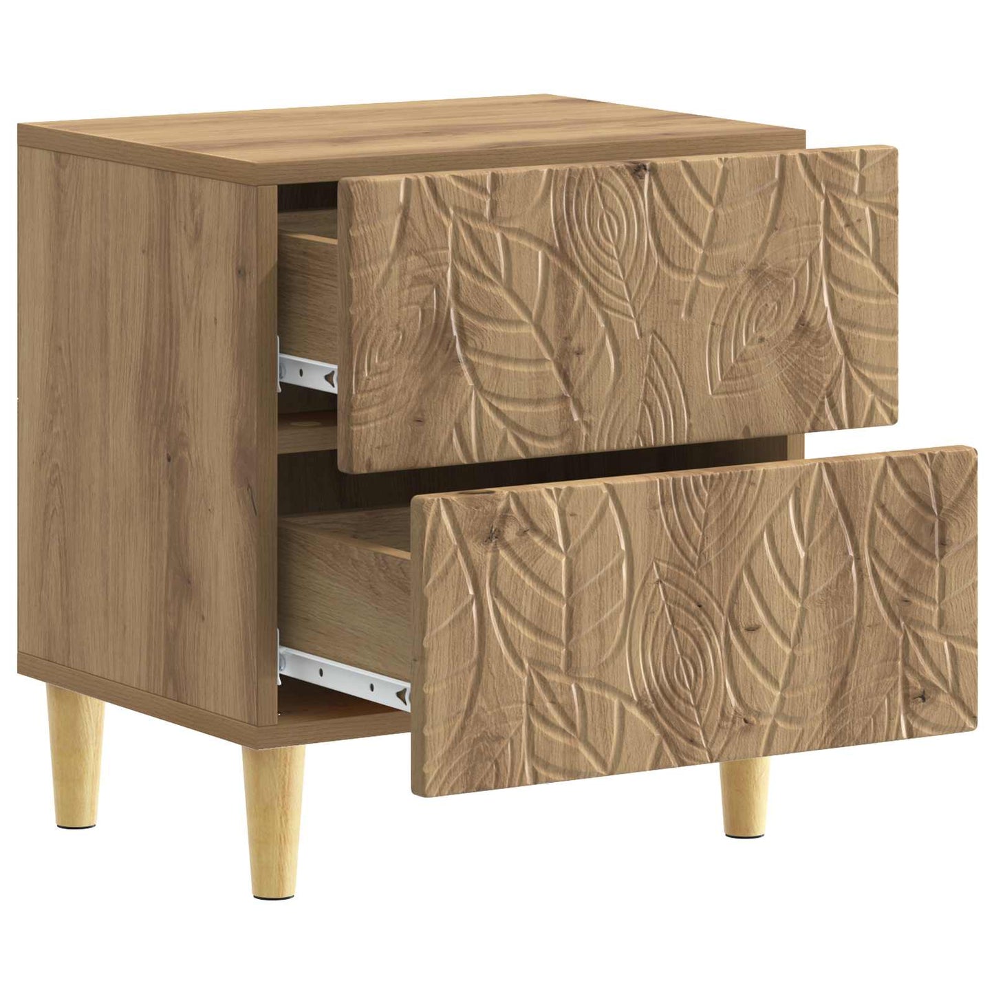 Sengebord 2 pcs Artisan-eg 43 x 34,5 x 48 cm Konstrueret træ