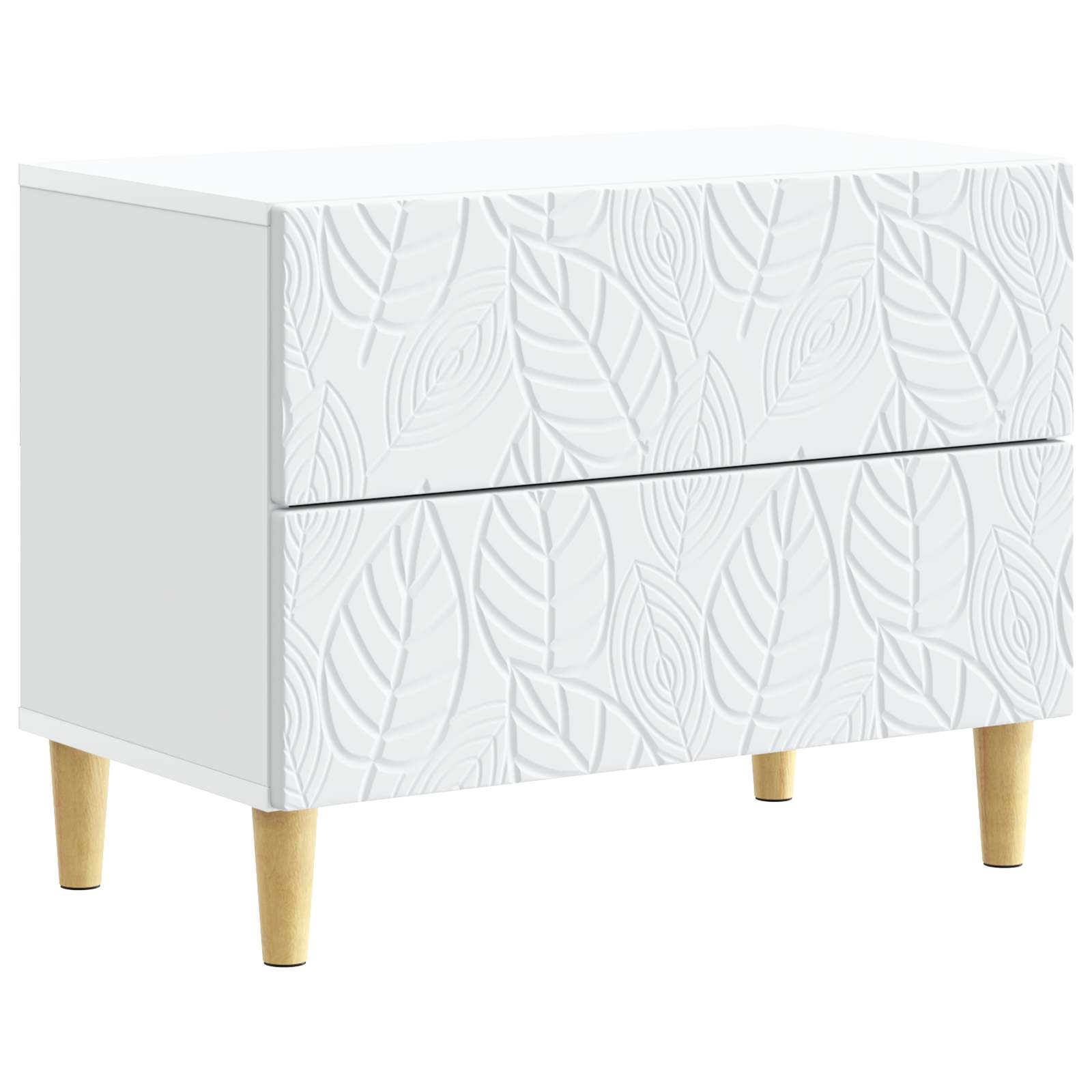 Sengebord Hvid 62 x 34,5 x 48 cm Konstrueret træ billede