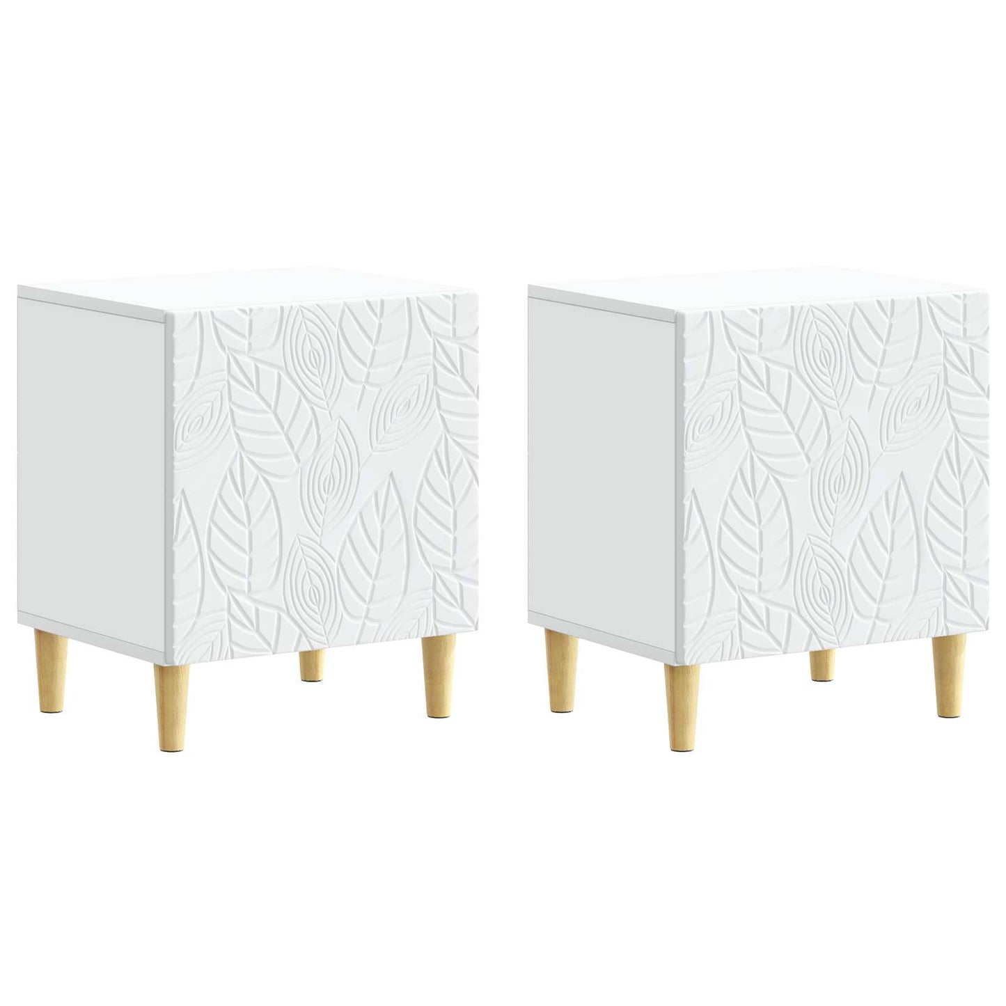 Sengebord 2 pcs Hvid 43 x 34,5 x 50 cm Konstrueret træ