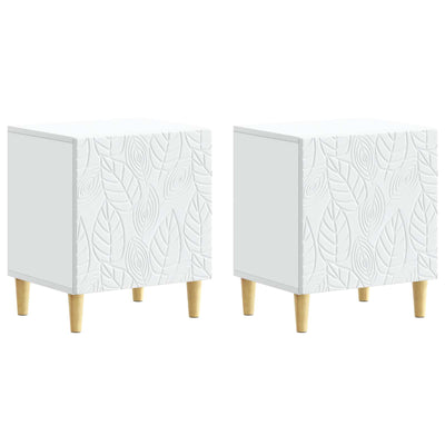 Sengebord 2 pcs Hvid 43 x 34,5 x 50 cm Konstrueret træ