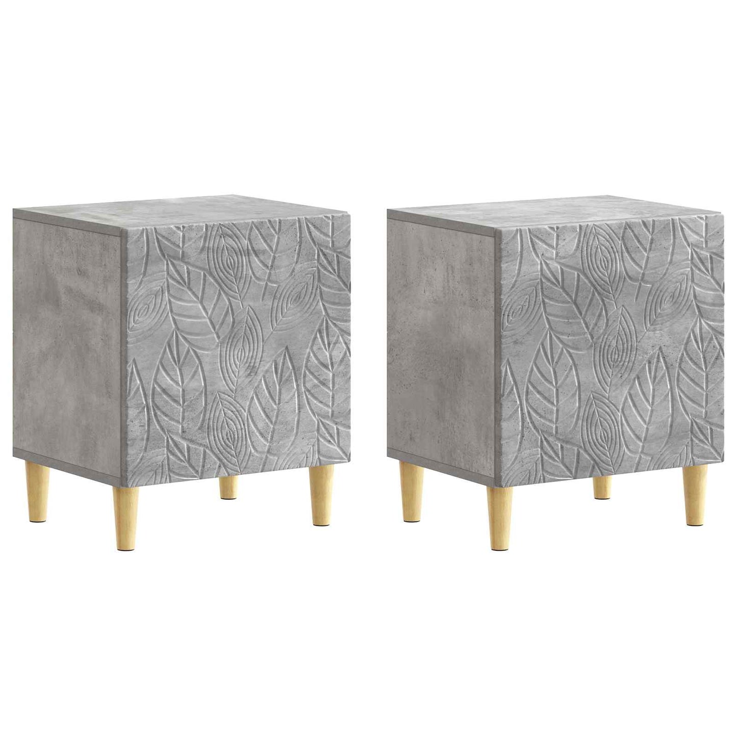 Sengebord 2 pcs Betongrå 43 x 34,5 x 50 cm Konstrueret træ