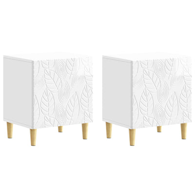 Sengebord 2 pcs Hvid højglans 43 x 34,5 x 50 cm Konstrueret træ