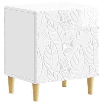 Sengebord 2 pcs Hvid højglans 43 x 34,5 x 50 cm Konstrueret træ