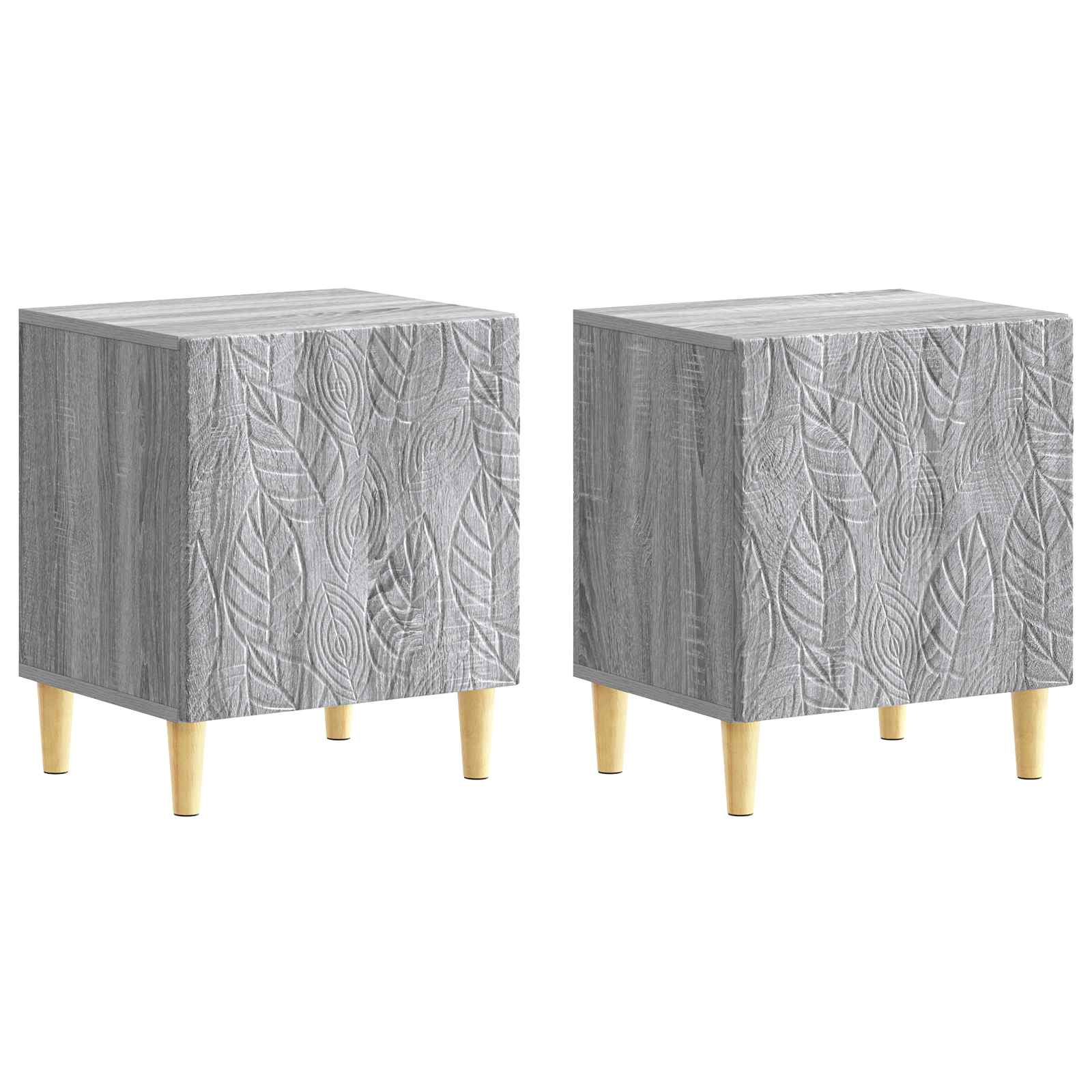 Sengebord 2 pcs Grå Sonoma 43 x 34,5 x 50 cm Konstrueret træ billede