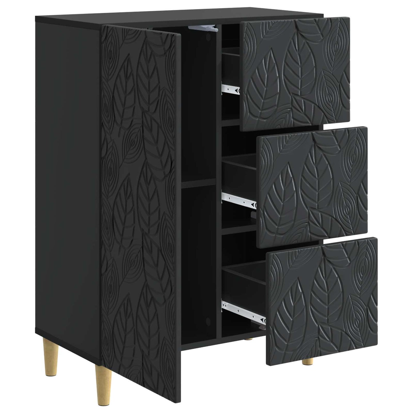 Sideboard Sort 66 x 34,5 x 90 cm Konstrueret træ